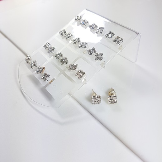 Set de Aros Cuadrados con Strass