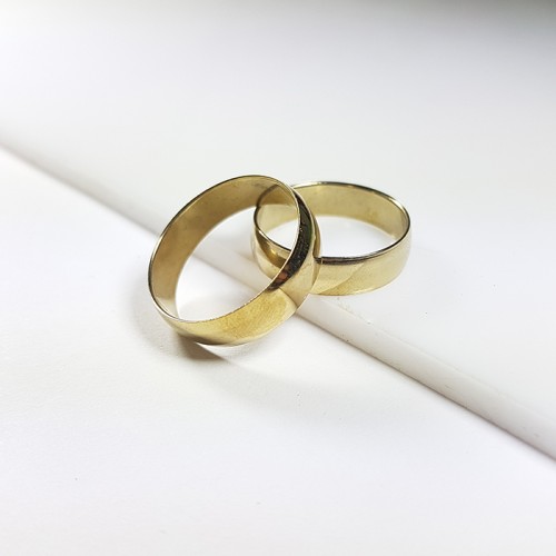 Anillos tipo alianza curvo oro x 36 u.