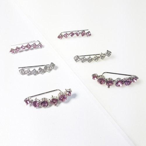 Par de aros trepadores con strass