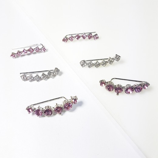 Par de aros trepadores con strass