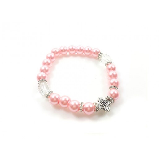 Pulsera Elástica con Mostacilla de Cruz