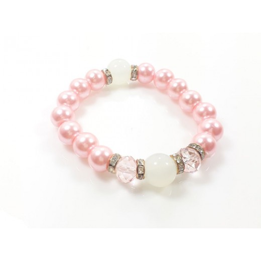 Pulsera Elástica con Mostacillas Perla 