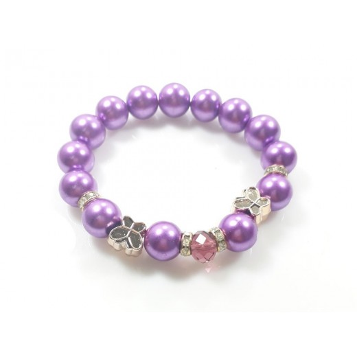 Pulsera Elástica con Mostacilla de Mariposa