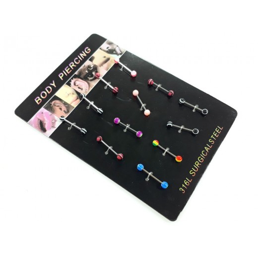 Piercing Barbell Bolitas de Colores